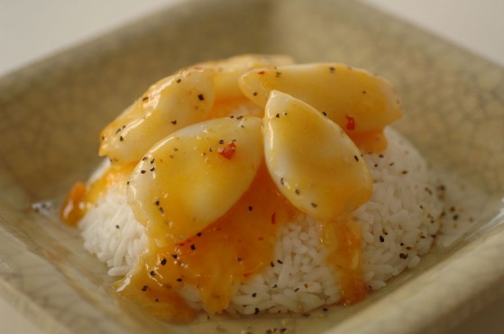 Calamares med ingefärsglaze