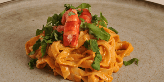räkpasta med saffran