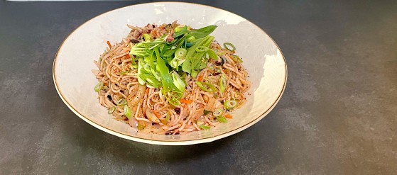 Nudelwok med räkor