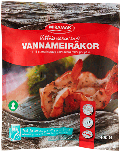 Vitlöksmarinerade vannameiräkor, ASC